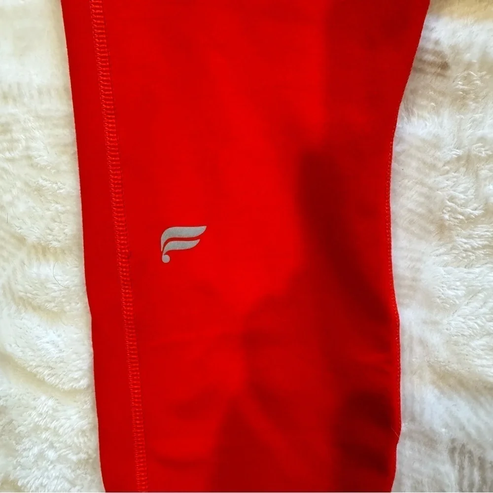 Fabletics Cardinal Red Stretch Define Powerhold High Waisted 7/8 Ankle Leggings - Picture 5 of 13